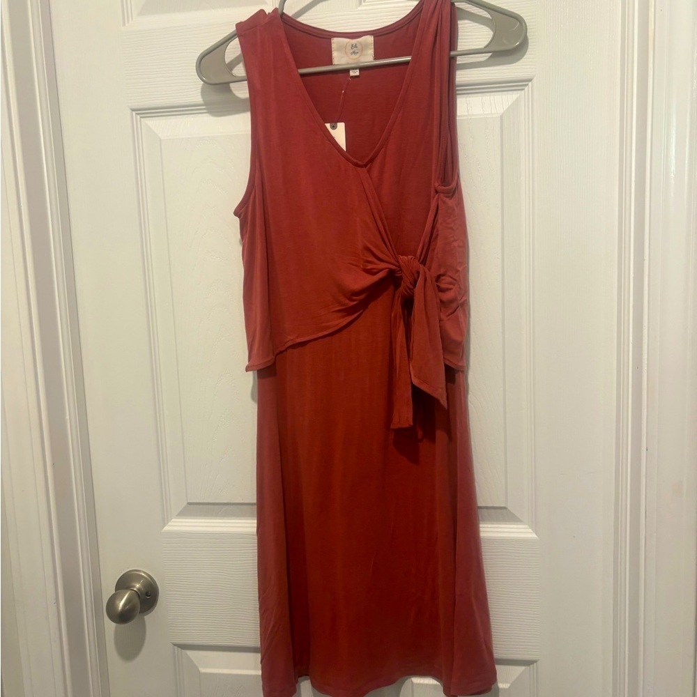 NWT Anthropologie Ella Mae Rouge/ Red Tie Front Dress Size XS.